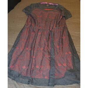 Monster High Grey and Red Lace Printed Dress Size XL.